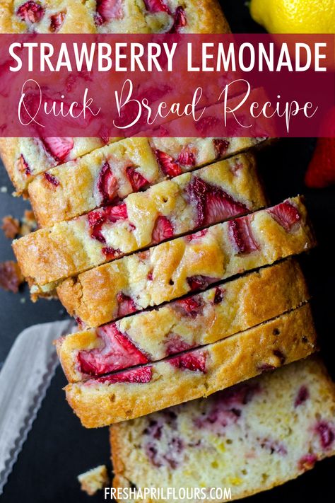 Strawberry Lemonade Quick Bread Strawberry Bread Recipes, The Southern Lady Cooks, Southern Lady Cooks, Camping Desserts, Strawberry Bread, Homemade Bread Recipes Easy, Lemon Bread, Cloud Bread, Best Bread Recipe