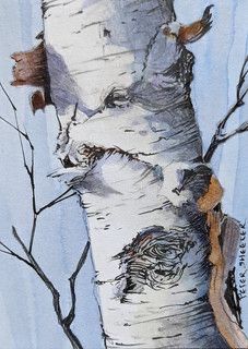 Painting Of Birch Trees, Silver Birch Watercolour, Birch Tree Painting Watercolor, How To Paint Birch Trees Step By Step, Birch Tree Paintings, Birch Tree Painting Acrylic, Birch Tree Drawing, Birch Tree Watercolor, Watercolor Birch Trees