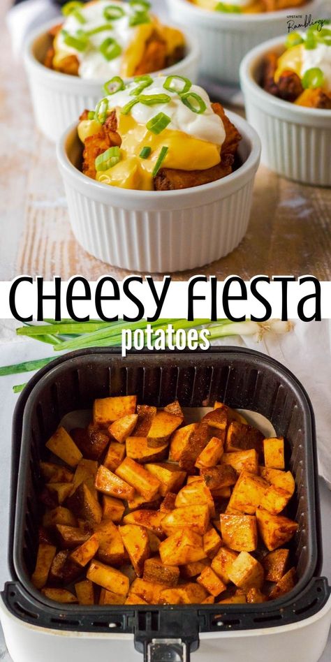 Taco Bell Potatoes Air Fryer, Taco Bell Fiesta Potatoes Recipe, Fiesta Potatoes Taco Bell, Taco Bell Cheesy Fiesta Potatoes, Taco Bell Fiesta Potatoes, Grammas Recipes, Cheesy Fiesta Potatoes, Taco Bell Potatoes, Fiesta Potatoes