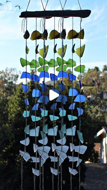 Mark Montano on Instagram: "Sea glass wind chimes! #seaglass #windchimes #upcycling #naturecrafts" Wind Chimes With Shells, Driftwood Wind Chime Ideas, Sea Glass Wind Chimes, Driftwood Wind Chime, 50 Rocks, Mark Montano, Windchimes Diy, Glass Wind Chimes, Drift Wood