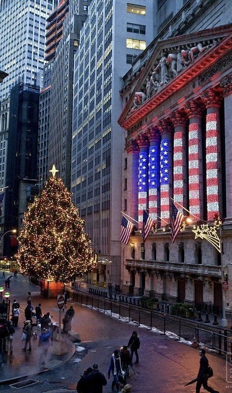 New York Noel, New York City Christmas, New York Stock Exchange, Nyc Christmas, Christmas In The City, I Love Nyc, New York Aesthetic, I Love Ny, Financial District