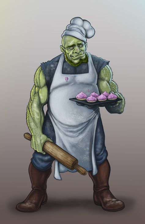 chef baker dnd character - Google Search Npc Art, Half Orc, Dnd Character Art, Pathfinder Character, Dnd Npc, Dnd Ideas, Dungeons And Dragons Characters, D&d Dungeons And Dragons, Dnd Art