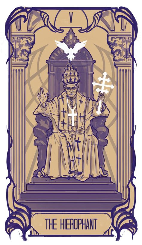 Tarot Cards Art Illustration, Benedict Xvi, Art Thomas, Vintage Tarot, Online Tarot, The Hierophant, The Pope, Tarot Cards Art, Tarot Art