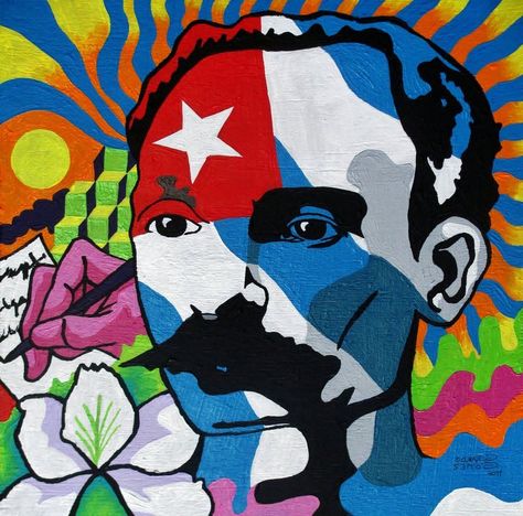 Jose Marti "Nuestra America"...reading that essay was pivotal. Goosebumps, pride, and fervor abound. Ap Spanish Language, Revolution Art, Jose Marti, Cuban Culture, Ap Literature, Puerto Rico Art, Afro Cuban, Cuban Art, Ap Spanish