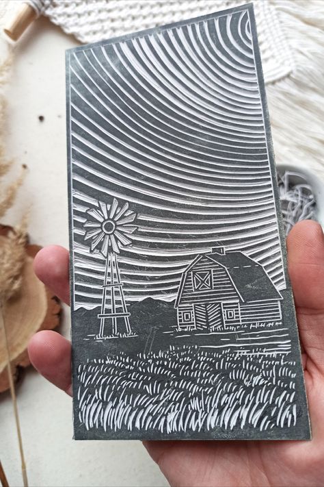 Lino Print Pattern, Linoleum Printmaking, Dust Bowl, Linocut Art, Great Plains, Handmade Sellers, Lino Print, Linocut Prints, Print Pattern