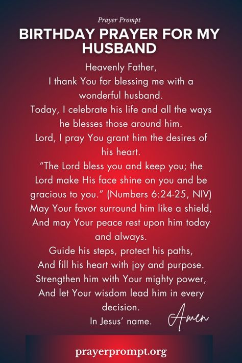 A Heartfelt Birthday Prayer for My Husband Birthday Prayer For Husband, Prayer For Your Husband, Prayer For My Husband, Invocation Prayer, Birthday Prayer For Me, Happy Birthday Prayer, Lent Prayers, Relationship Prayer, Prayers For My Husband