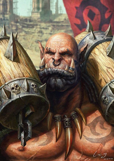 Garrosh Hellscream on Behance Garrosh Hellscream, Wow Of Warcraft, World Of Warcraft 3, Orc Warrior, Warcraft Art, Heroic Fantasy, Heroes Of The Storm, 다크 판타지, Desenho Tattoo