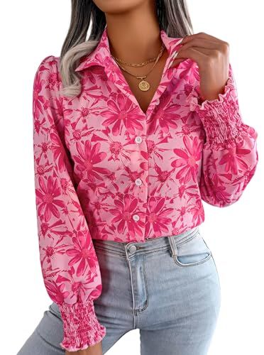 Puff Blouse, Bishop Sleeve Blouse, England Fashion, Pink Crop Top, Printed Cardigan, Turndown Collar, Collared Shirt, Lantern Sleeve, Collar Shirt