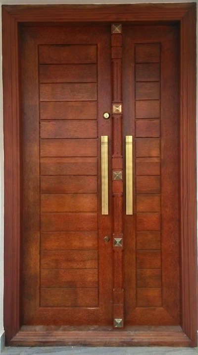 Latest Double Door Design For Home, Kerala Front Door Designs, Front Door Design Wood Double Door, Main Door Design Entrance Modern Luxury Double Door, Front Double Door Design Wood Kerala, Front Door Design Wood Entrance, Front Double Door Design Wood, Front Double Door Ideas, Main Double Door Design Wood