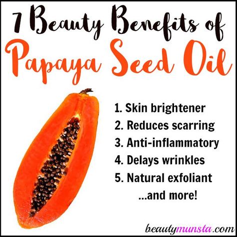 7 Beauty Benefits of Papaya Seed Oil for Skin Papaya Seed Oil Benefits, Benefits Of Papaya For Skin, Watermelon Seed Oil Benefits, Papaya Oil, Papaya Seeds, French Beauty Secrets, Coconut Oil Skin Care, Coconut Oil For Face, Natural Exfoliant