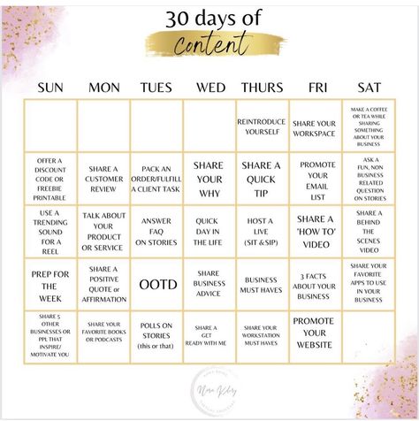 Content Calendar Beauty Business, Ig Post Calendar, Beauty Content Calendar, July Content Calendar, Content Creation Calendar Template, Tiktok Content Calendar For Business, Instagram Content Calendar Lifestyle, September Social Media Calendar, Fitness Social Media Content Calendar