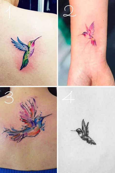 The Prettiest Hummingbird Tattoo Ideas - tattooglee Hummingbird Tattoo Watercolor, Small Hummingbird Tattoo, Cute Animal Tattoos, Tato Henna, Illustration Tattoo, Inspiration Tattoos, Disney Tattoo, Forearm Tattoo Women, Tatuaje A Color