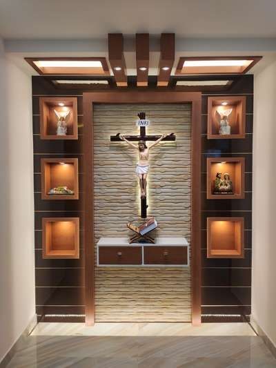 Altar Design Home Modern, Small Altar Design Home Catholic, Prayer Room Ideas Catholic, Christian Altar Ideas For Home, Alter Design For Home Catholic, Altar Design Home Catholic, Small Prayer Room, Home Altar Ideas, Columbarium Design