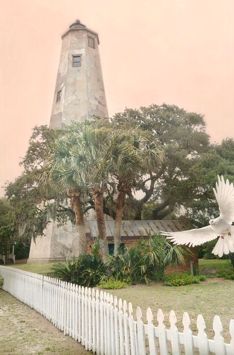 Old Bald Head Lighthouse is a photograph by Diana Angstadt. This is "Old Baldy". This lighthouse is on the national register of historic places with it's birth in 1817. It is the oldest lighthouse in North Carolina. Old Baldy stands tall on Bald Head Island in North Carolina to this day. Source fineartamerica.com North Carolina Lighthouses, Bald Head Island Nc, Bald Head Island, Going Bald, Bald Head, Light Houses, Bald Heads, Book Aesthetics, Historic Places