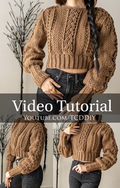 This fun to make hoodie is perfect for any crocheter that wants a challenge. Once you get the cable stitches down it's about make each panel and pieceing it together for your perfect fit! It's a lot of fun to put together so let's get to it! 💖 Be sure to follow on YouTube, Instagram and check out my Etsy @TCDDIY #crochet #crochetpattern Tcddiy Crochet, Make Hoodie, Crochet Balloon Sleeve, Crochet Balloon, Lidia Crochet Tricot, Crochet Cable Stitch, Pull Mohair, Crochet Hoodie, Gilet Crochet