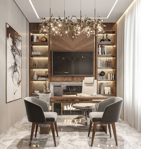 Luxury Study Room Design, Study Room Modern, Luxury Study Room, Contemporary Study Room, Modern Study Rooms, Executive Office Design, Room Modern Design, Modern Office Table, Small Office Design Interior