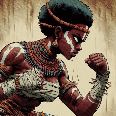 African Monster Concept Art, Afrofantasy Art, African Ninja, African Warrior Art, African Reference, African Mythology, Pan African, Creation Art, Black Comics