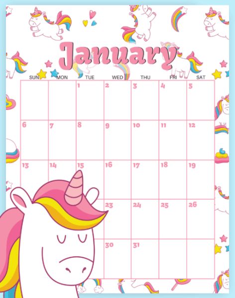 Make 2020 your family's most organized year yet with these cute 10 Free Printable Calendar Pages for Kids! Disney princess, superheroes, unicorns and more! Calender Printables, Free Printable Calendars, Printable Calendar Pages, Vertical Calendar, Printable Calendar 2020, Table Calendar, New Year Calendar, Unicorn Themed Birthday Party, Printable Calendars