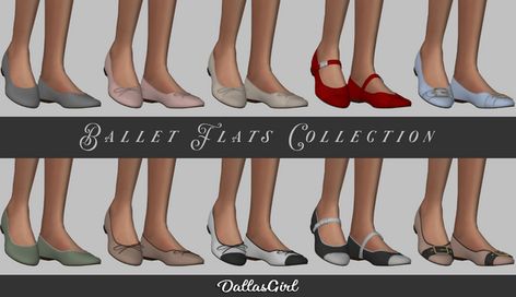 Ballet Flats Collection | DallasGirl on Patreon Sims 4 Shoes Cc, Sims 4 Hair Male, Sims 4 Cas Mods, Cc Shoes, Sims 4 Cc Shoes, Mary Jane Ballet Flats, The Sims 4 Download, Sims Four, Sims 4 Cas