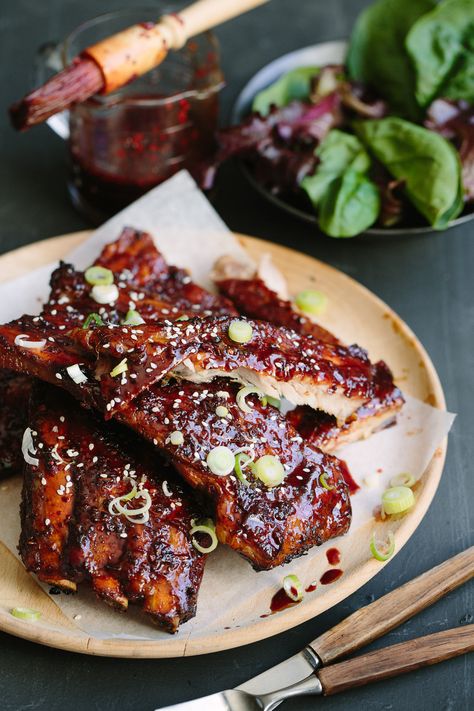 Chinese-style sticky pork ribs #feastwithpork360 (photography by @tashaseccombe Ribs Food Photography, Chinese Sticky Ribs, Chinese Bbq Pork Ribs Recipe, Ribs Photography, Ribs Photography Food Styling, Smoked Asian Style Sticky Ribs, Pork Spare Ribs Chinese Style, Chinese Bbq Spare Ribs, Sweet And Sour Spareribs