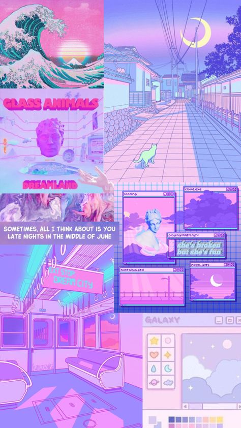 #glassanimals Heatwaves Wallpaper Glass Animals, Glass Animals Wallpaper, Glass Animals Song, Dreamland Glass Animals Aesthetic, Glass Animals Aesthetic, Glass Animals Dreamland Aesthetic, Pastel Vaporwave, Glass Animals Lyrics, Glass Animals Band