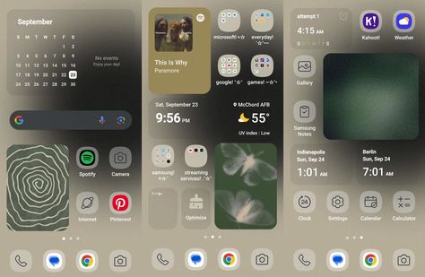 Samsung Homescreen Layout Ideas, Samsung Homescreen, Phone Setup, Phone Layouts, Pinterest Images, App Layout, Homescreen Layout, Phone Layout, Wallpaper App