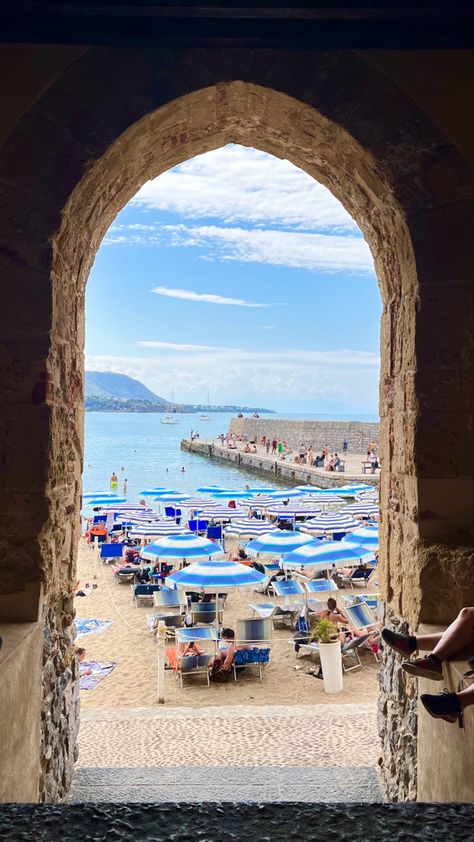 Cefalu, Sicily Italy Summer Aesthetic, Italy In October, Cefalu Sicily, Italian Beach, Sicily Travel, Italian Beaches, Italy Beaches, Palermo Italy, Palermo Sicily