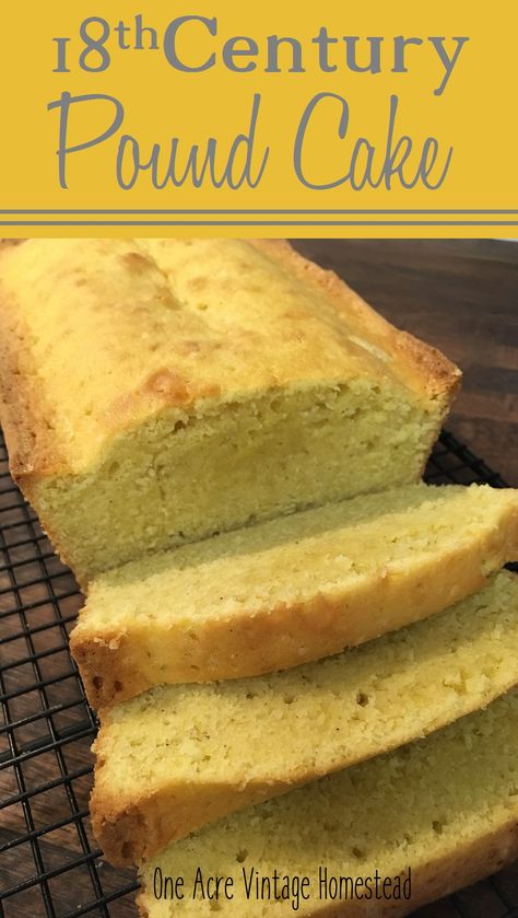 Simple pound cake recipe that dates back to the 18th century, colonial period. Vintage Homestead, Colonial Recipe, Pound Cake Recipes Easy, Medieval Recipes, Ancient Recipes, Pound Cake Recipes, Vintage Cake, Vintage Recipes, Pound Cake