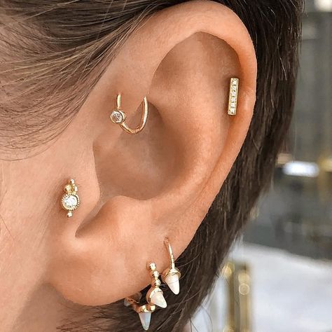 Maria Tash Earrings, Opal Belly Ring, Spike Ring, Pregnancy Belly Rings, Upper Lobe, Curated Ear, Gold Belly Ring, Cartilage Jewelry, Navel Jewelry