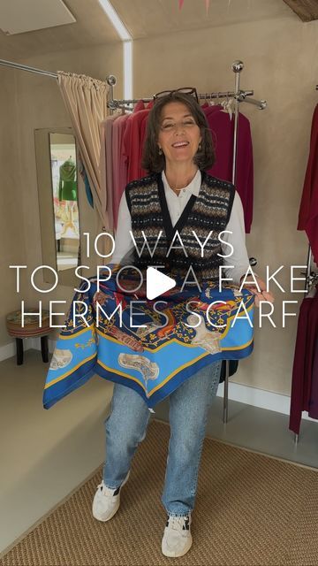 Nearly New Cashmere Co on Instagram: "What’s so bad about fake Hermès scarves? 

Here’s 10 ways to spot a fake Hermès scarf and Ali answers a question we have had a few times… what’s really so wrong with a fake Hermès?

📍Save for later!

#nearlynewcashmere #secondhandcashmere #recycledcashmere #silkscarves #silkscarf #silkfashion #scarvescollection #scarves #vintagescarfs #vintagesilkscarf #scarfsilk #squarescarfsilk #vintagescarf #fashionscarf #hermesscarf #vintagehermesscarf #fakehermes #fakevsreal #realvsfake" Styling Hermes Scarf, Hermes Scarf Outfit, Vintage Hermes Scarf, Hermes Silk Scarf, Hermes Scarves, Big Scarf, Scarf Outfit, Vintage Silk Scarf, Vintage Hermes