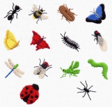 embroider tiny bugs - Google Search Ant Embroidery, Fly Embroidery, Monkey Embroidery, Bug Embroidery, Bug Embroidery Designs, Insect Embroidery, Bugs Embroidery, Miniature Embroidery, Applique Quilting