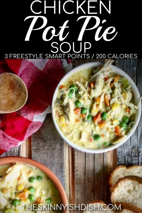 Potpie Soup, Chicken Pot Pie Soup Recipe, Pot Pie Soup Recipe, Cozy Soup, Chicken Pot Pie Soup, Pot Pie Soup, Weight Watchers Soup, Weight Watchers Chicken, Chicken Soup Recipes