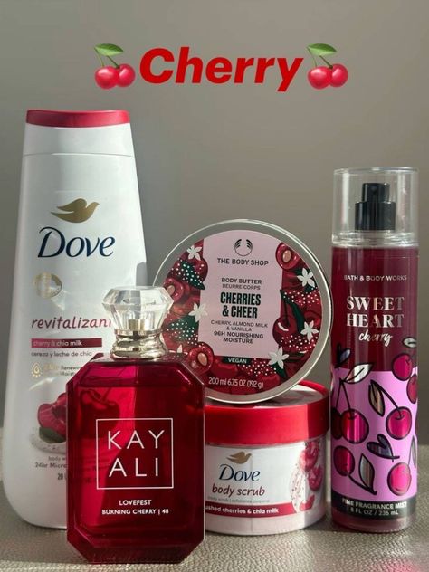 Profumo Victoria Secret, Cherry Scent, Fragrances Perfume Woman, Perfume Collection Fragrance, Basic Skin Care Routine, Bath And Body Works Perfume, Shower Skin Care, Body Smells, Perfect Skin Care Routine