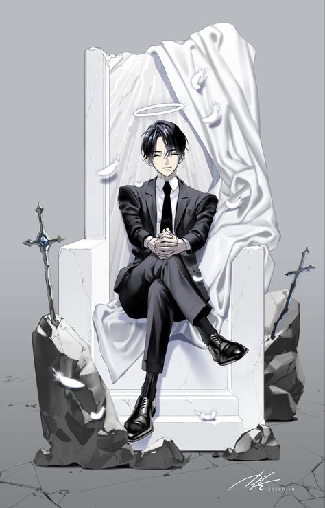 Male Character Sitting Pose, Man Sitting In Chair Pose Reference Drawing, Sitting On The Couch Pose Drawing, Sit On Chair Pose, King Sitting On Throne Pose Reference, Anime Guy Sitting On Chair, Pose Chair, Suit Illustration Fashion Sketches, Anime Sitting Poses Chair