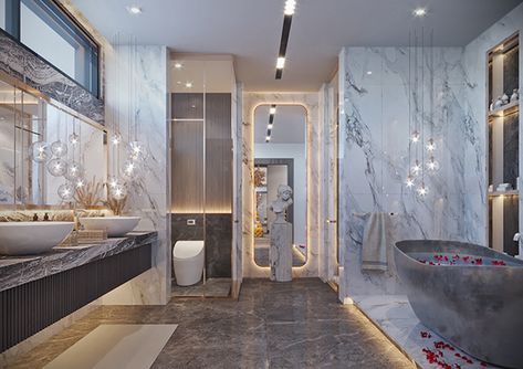 Big Bathroom Ideas Master Suite Modern, Mansion Master Bath, Mansion Bathrooms Luxury Master Bath, Mansion Bathrooms Luxury, Big Master Room Ideas, Big Bathroom Ideas Master Suite, Dream Bathrooms Luxury Master Bath, Luxury Shower Room, Modern Luxury Bathroom Design Master Bath