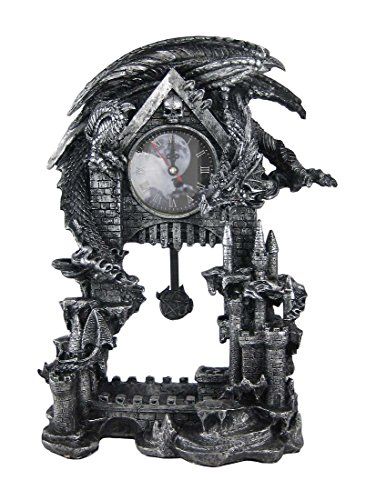 Evil Dragon Pentagram Pendulum Mantel Clock ** Click image to review more details. Steampunk Home, Evil Dragon, Steampunk Home Decor, Victorian Halloween, Dark Times, Pendulum Clock, Shelf Clock, Dragon Figurines, Witchy Decor