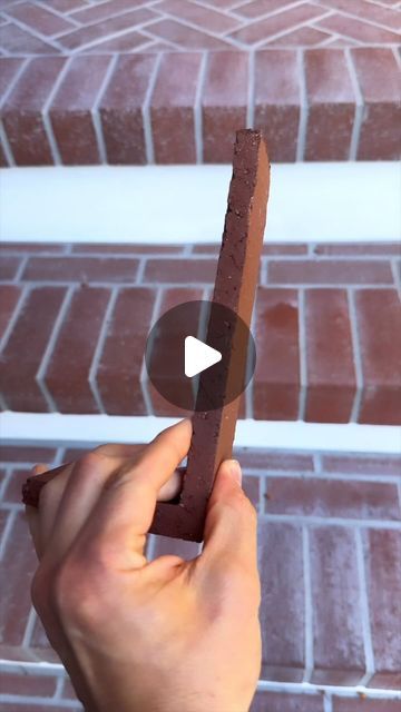 BYOT Brent on Instagram: "How To Apply Brick Veneer To Steps #diy #howto #brickwork #construction #homerenovation" Brick Veneer Over Concrete Steps, Brick Veneer On Foundation, Brick Overlay On Concrete Steps, Brick Pavers On Wall, Front Brick House Ideas, Diy Brick Walkway Easy, Recycled Brick Ideas, 2 Step Front Porch Ideas, Brick Paver Steps