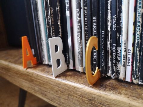 Alphabet Dividers A-Z for Vinyl Records CDs Books DVDs | Etsy Vinyl Record Dividers, Record Dividers, Record Display Shelf, Vinyl Shelf, Library Games, Vinyl Record Display, Lp Storage, Record Stand, Record Display