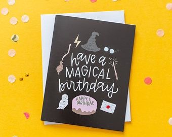 Harry Potter Card, Harry Potter Birthday Cards, Harry Potter Gifts Diy, Harry Potter Cards, Hogwarts Party, Happy Birthday Cards Printable, Magical Birthday, Funniest Valentines Cards, Homemade Birthday