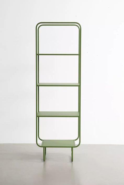 Alana Narrow Storage Shelf | Urban Outfitters Narrow Storage, Narrow Bookshelf, Tall Shelves, Narrow Shelves, Acrylic Shelf, Sleek Storage, Modern Shelf, Iron Shelf, Standing Shelves