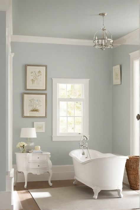 1. Balboa Mist
2. Benjamin Moore
3. 2024 Palette Perfection
4. Blissful Paint Colors Balboa Mist Bathroom, Benjamin Moore Balboa Mist Living Rooms, Bm Silver Mist, Benjamin Moore Sheer Bliss, Sheer Bliss Benjamin Moore, Summer Shower Benjamin Moore, Balboa Mist Bedroom, Spa Blue Bathroom, Benjamin Moore Silver Mist