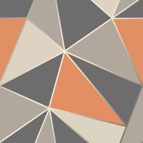 Apex Geometric Wallpaper Burnt Orange and Grey Fine Decor FD42002 Geometric Wall Paint, Geo Wallpaper, Living Room Orange, Bedroom Orange, W Wallpaper, Luxury Wallpaper, Wallpaper Rolls, Orange Wallpaper, Paper Wallpaper