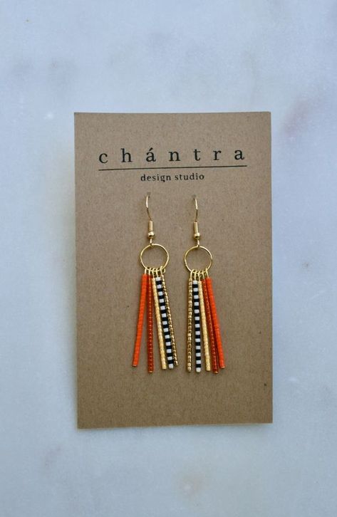 Anting Manik, Diy Jewelry Earrings, Beaded Earrings Diy, Clay Jewelry Diy, Homemade Jewelry, Handmade Wire Jewelry, Handmade Jewelry Diy, Handmade Wire, Beaded Dangle Earrings