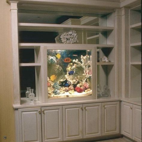 Home Fish Tank Ideas, Home Fish Tank, Fish Tank Cabinets, Fish Tank Wall, Fish Tank Ideas, Wall Aquarium, Amazing Aquariums, Fish Tank Stand, Cool Fish Tanks