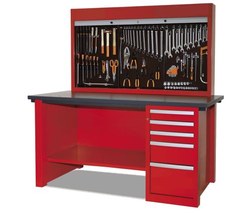 Banco da lavoro con attrezzi da officina Dream Workshop, Shop Stool, Garage Tools, Workbench, Tool Box, Liquor Cabinet, Mario, Projects To Try, Garage