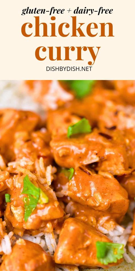 Mildly spicy, this delicious gluten-free chicken curry is perfect with fluffy white rice when you're craving Asian food! Totally dairy-free too! Fluffy Bread Recipe, Fluffy White Rice, Chicken Pho, Asian Chicken Recipes, Easy Main Dishes, Coconut Curry Chicken, Unsweetened Coconut Milk, Easy Chicken Curry, Sauteed Chicken