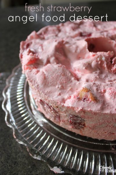 Easy Fresh Strawberry Dessert Made With Angel Food Cake - Cleverly Simple® Strawberry Angel Food Dessert, Fresh Strawberry Recipes Desserts, Torte Recipes, Fresh Strawberry Desserts, Cleverly Simple, Strawberry Angel Food Cake, Angel Food Cake Desserts, Cake Frozen, Cake Torte