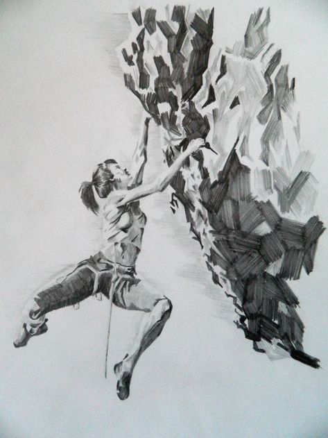 David Mills - Rock Climber Storyboard Examples, Climbing Art, Sport Activities, Summer Sport, Rock Climbing Wall, Charcoal Pencil, Tree Sketches, Post Rock, Charcoal Sketch