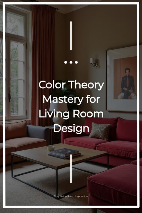 Living room showcasing advanced color theory principles Burgundy Couch Living Room Color Schemes, Burgundy Couch Living Room, Bold Living Room Colors, Burgundy Couch, Colorful Living Room Bright, Calm Living Room, Cozy Living Room Inspiration, Living Room Designs Cozy, Apartment Color Schemes