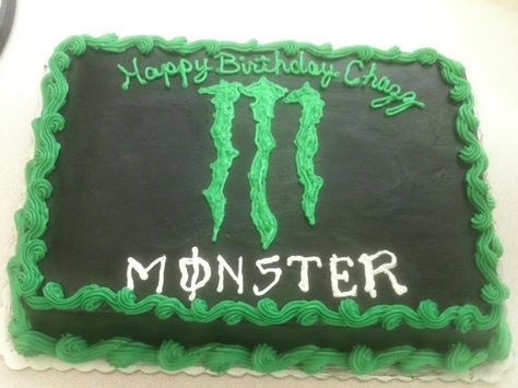 Monster Energy Drink Birthday Cake 17th Birthday Cake Boy, Monster Energy Cake, 17th Cake, Birthday Cake Boy, Drink Birthday, 17th Birthday Cake, Monster Energy Drinks, Dirt Bike Party